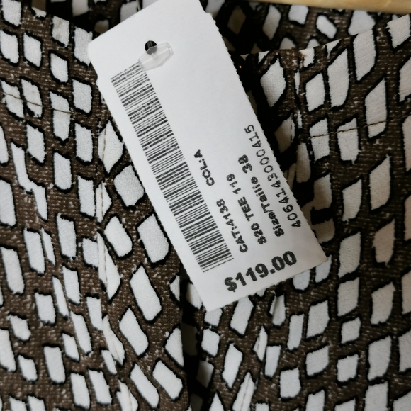 NWT Olsen 3/4 Sleeve Geometric Print Top S-M/8 - Picture 4 of 7